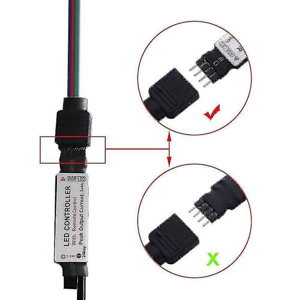 RGB USB LED-stripe IR RF fjernkontroll 24-knapper 3528 5050 lampe DC12V-Q