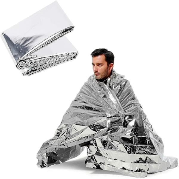 Nödtermofilagret (2-pack), Silver 82.6'x55', Överlevnadsutrustning för Vuxna & Barn, Mylarfilt Reflekterande