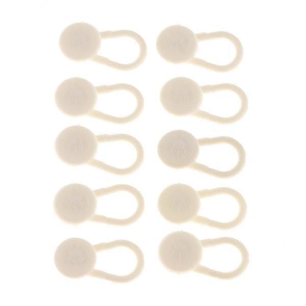10x10 st Krage/Halsförlängare Wonder Button Skjortor Expansion Unisex Vit