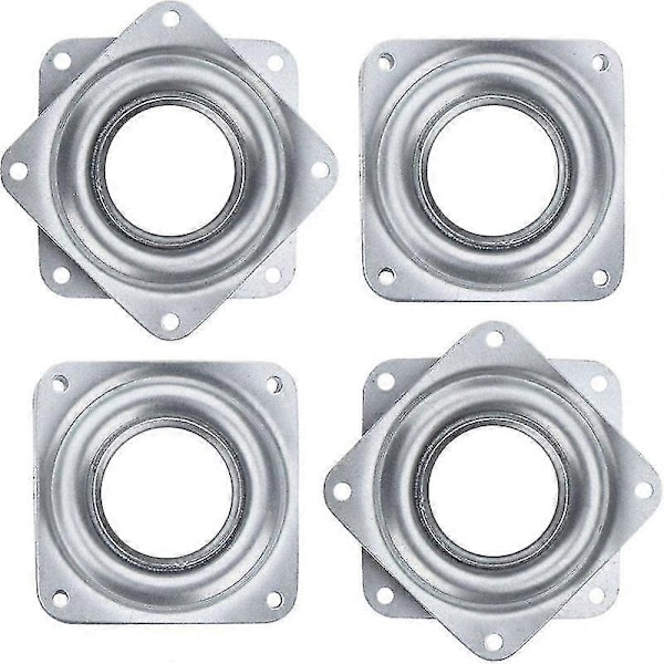 4-pack 2 tum kvadratiska Lazy Susan-svängplattor med kullager, tungt utförande