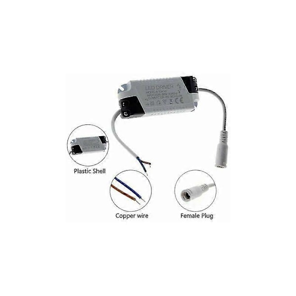 2x LED-driver, 1-3W transformer til LED-loftlampe, LED-panel strømforsyning, DC-stik til LED-loftlampe (1-3W)-YuJia