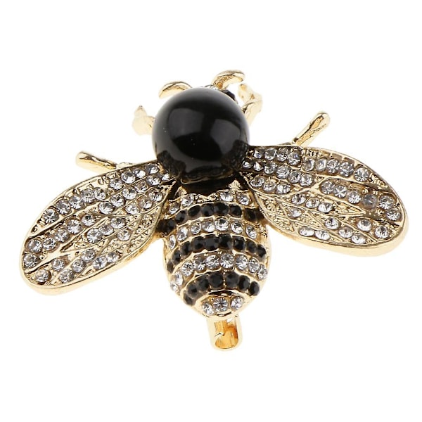 4x helmi-timantti-kivillä koristeltu mehiläisen rintaneula, hyönteinen, lapel-neula, boutonniere, musta