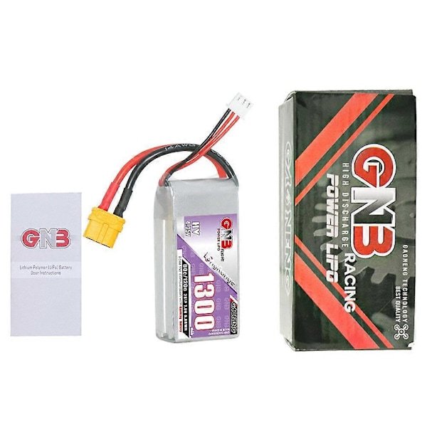 Gaoneng GNB 7.6V 1300mAh 60C 2S LiPo Batteri XT30 / XT60 Plugg for RC Drone