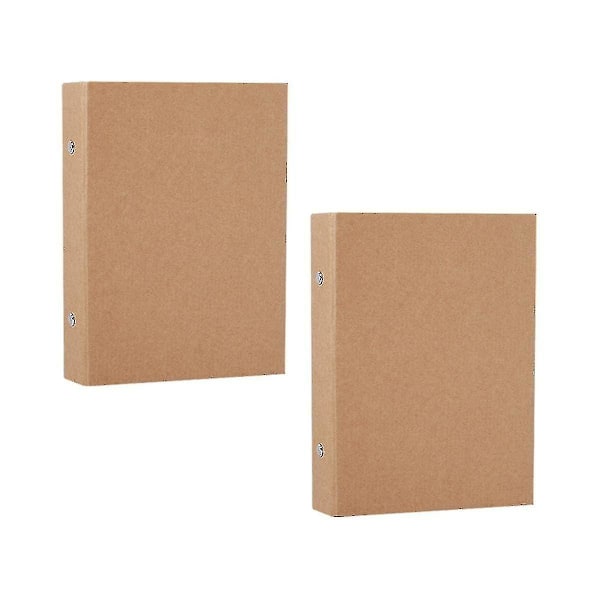2 st A5 Påfyllningsbara Ringpärmar, A5 Kraftpapperspärmfack med 2 Ringar för att Lägga till Lösa Blad, A5 Kraft