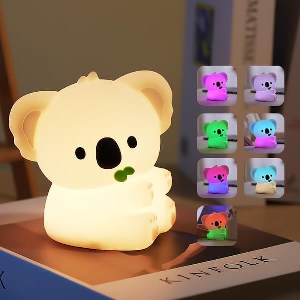 Koala nattlampe for barn, søt og myk LED-lampe