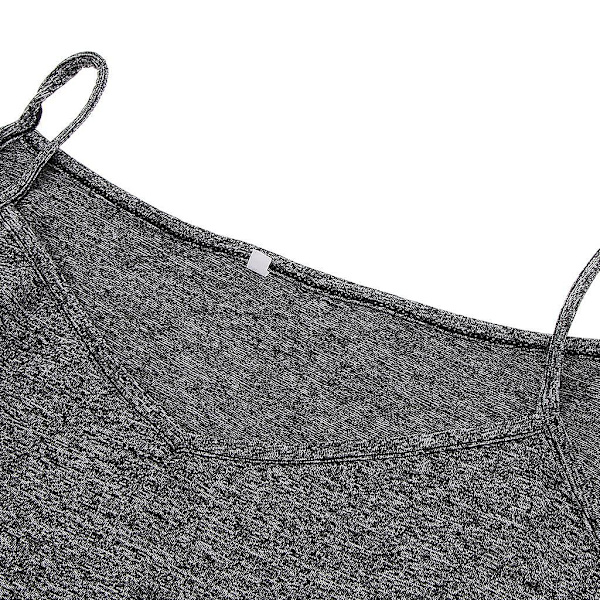 Kvinner Sexy Spaghettistropp Tanktopper V-hals Plisserte Camisole Grå L