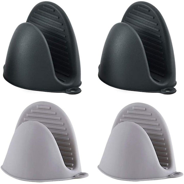2 Par Silicone Grytekluten Håndtak Holder Håndklips Slitesterk Grytekluten Håndtak Sklisikker Matlaging Klemmegrep Fingerbeskyttere for Kjøkken Matlaging Grilling Baking