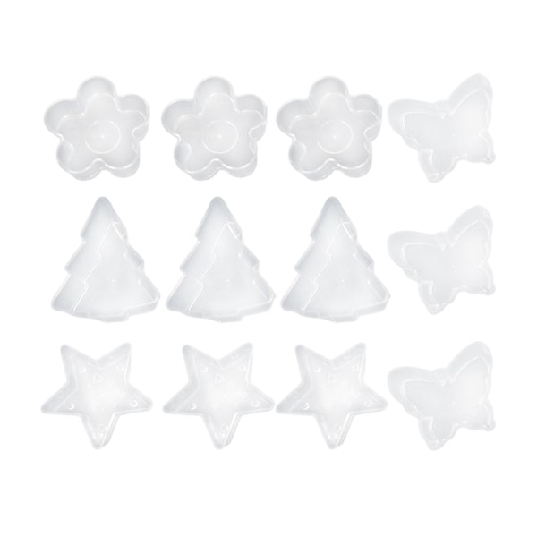 12 stk. Klar Plastik Teelys Kopper 4 Former Teelysforme Holdere Beholdere