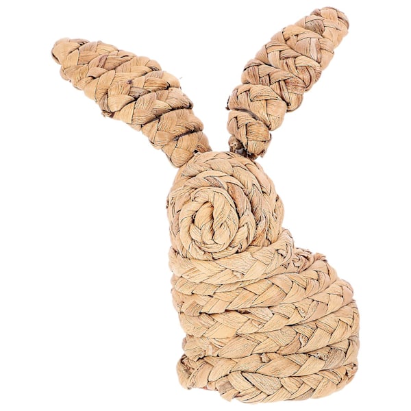 Easter Bunny Decor Spring Easter Bunny Figurine Decoration Rustic Farmhouse Straw Woven Bunny