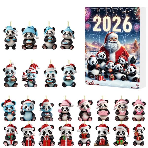 2026 Julekalender Blind Box: Nyttårs Panda Sjarm Blind Box - Julekalender