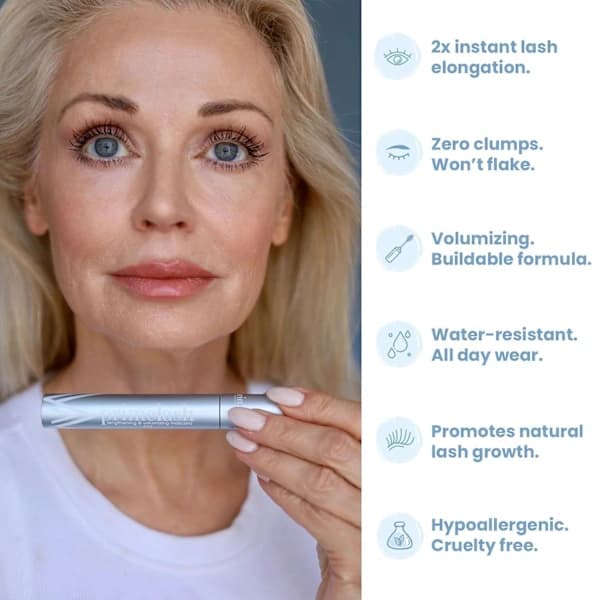 PrimeLash Mascara, designet til modne kvinder – Ny volumen og længde (Sort) 2 stk. 2pcs