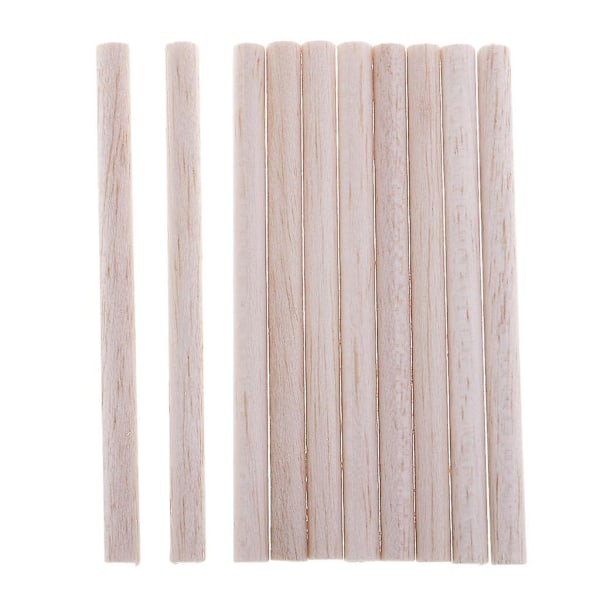 3x10 Stykker Runde Balsatræpinde Ubehandlet Træhåndværk Pinde Døvstang 120mm