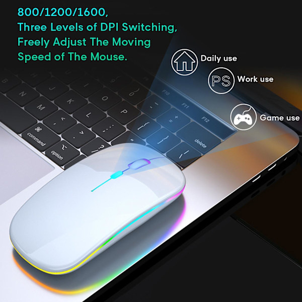 Trådlöst Bluetooth-tangentbord Tyst För Surfplatta Pc Laptop Vit Tangentbord