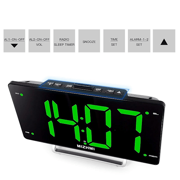 Modern Digital Elektronisk Väckarklocka USB-Driven Spegeldisplay FM-Radio