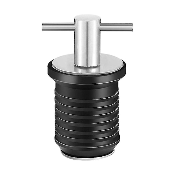 Marinbåtsavloppsplugg med T-handtag, justerbar gummideckavloppsplugg, silver 19MM