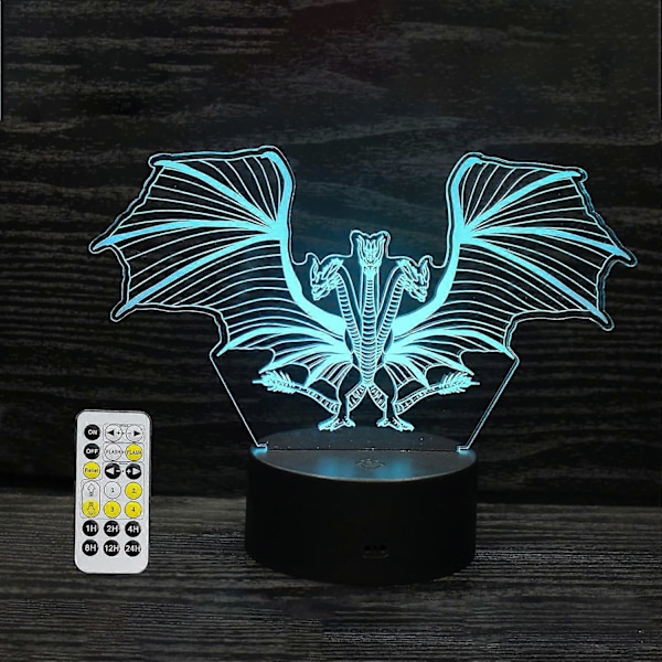 Godzilla Krig mod King Kong 3D Natlys Lampe til Børneværelset LED Dekoration Lampe Timing Fjernbetjening Fødselsdagsgaver eller Præsentere Fester til Drenge/Piger/Baby