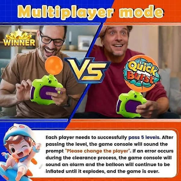 Quick Push Bubble Game Console - Bærbar trykknappballongblåsende konkurransespillmaskin