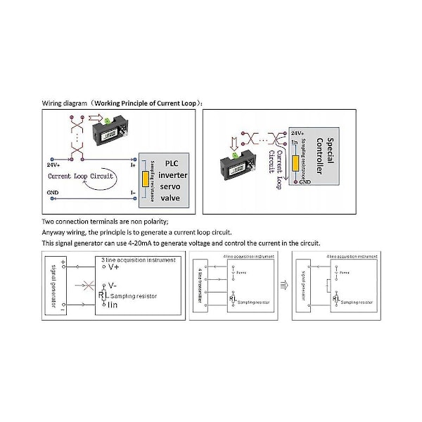 Ny 2-trådig 4-20mA Strömsignalgenerator Panelmonterad Strömloopgenerator 4 till 20mA Simulator