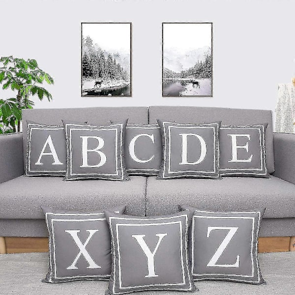 Harmaa tyynynpäällinen englanninkielinen aakkonen X Heittotyynynpäällinen Moderni tyynynpäällinen Neliötyynynpäällinen Koriste sohvalle sängylle tuolille autoon 18 x 18 tuumaa