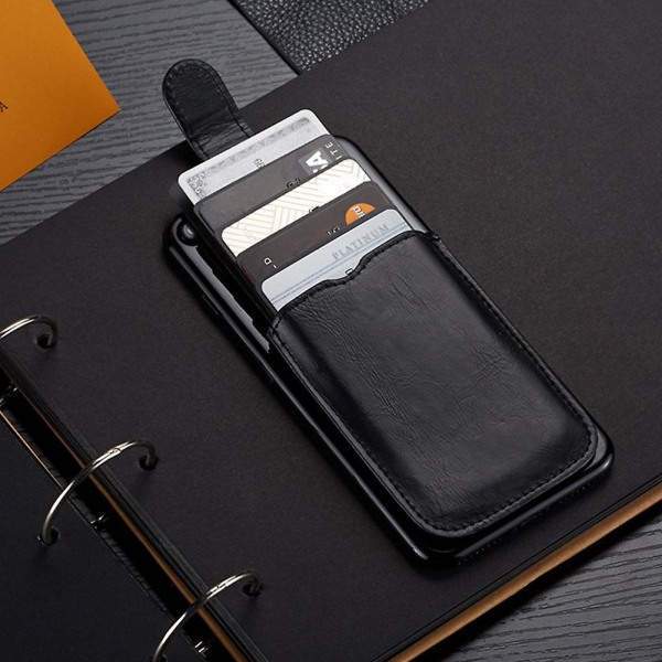 Unisex Telefon Baksida Självhäftande case Pu Läder Shopping Stick-on qd best Black