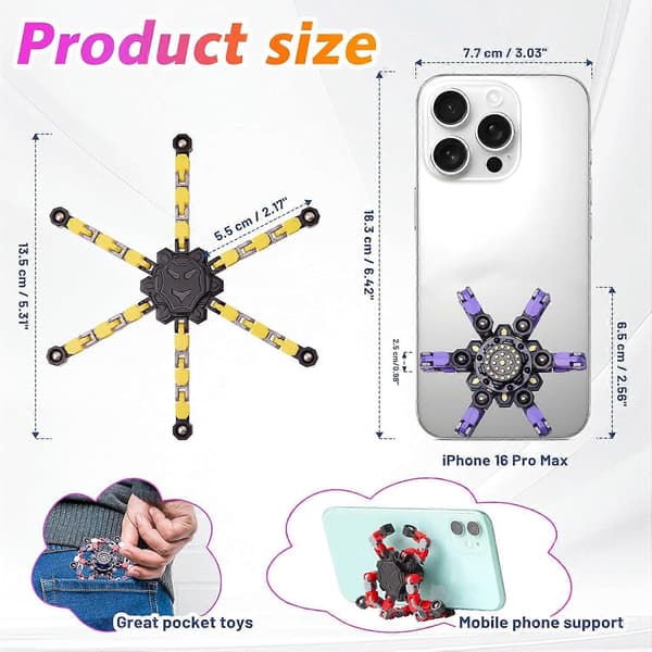 4-pack transformerbara fidget spinners - Stresslindrande sensoriska leksaker för barn, tonåringar och vuxna
