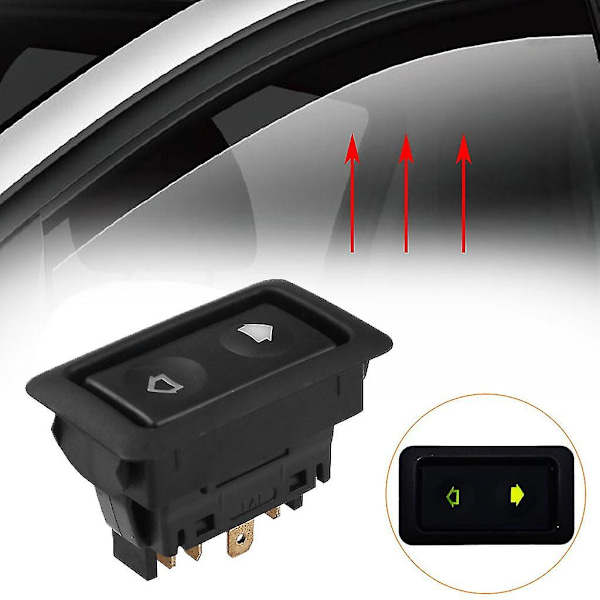 Universal Bil Vindusheisbryter 6-pins 12V 24V På/Av SPST Vippebryter