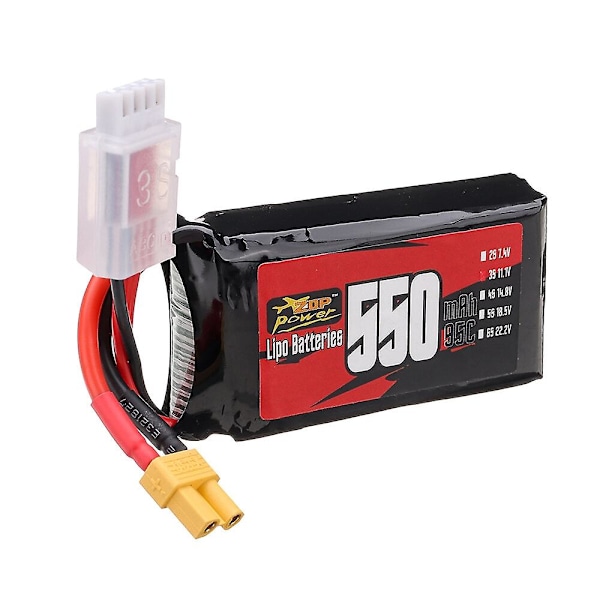 ZOP Power 3S 11.1V 550mAh 95C 6.105Wh LiPo Batteri XT30 Kontakt för RC Drönare