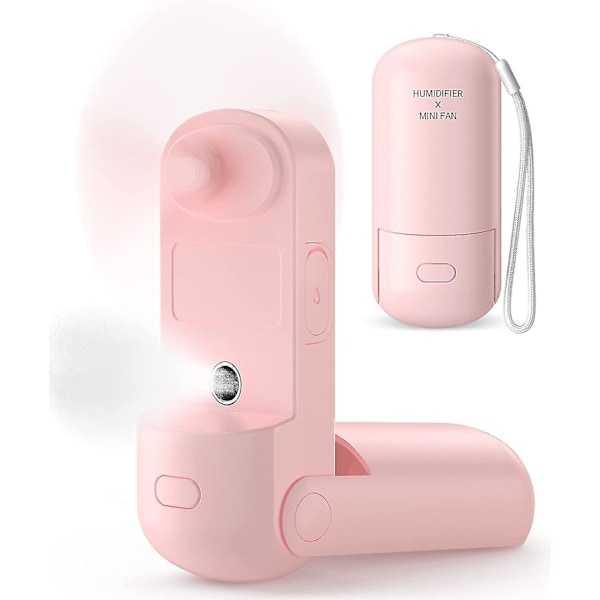 Fickfläkt, Bärbar Mini Handfläkt Dimfläkt, Tyst Vikbar Personlig Usb Laddningsbar Fläkt Med Powerbank För Kontor/Resor (Rosa) Bästa Present