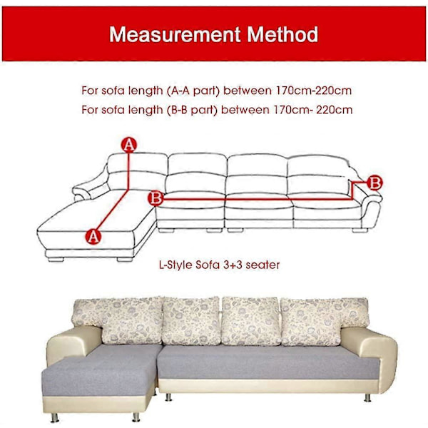 Soffaöverdrag Elastiskt Stretch Soffaöverdrag Set 3-sits för L-formad Soffa (Grå)