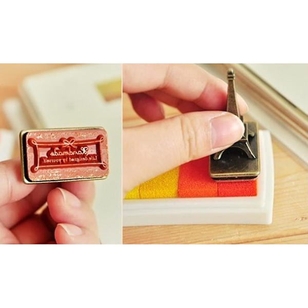 4 Farger Stempelputer Fingeravtrykk Korea DIY Håndverk Preget Fargerik Orange