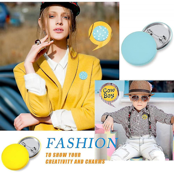 100 stycken 58mm tomma knapptillverkningstillbehör Runda knappdelar Metallknapp Nål Badge Kit för knappmaskin XIO