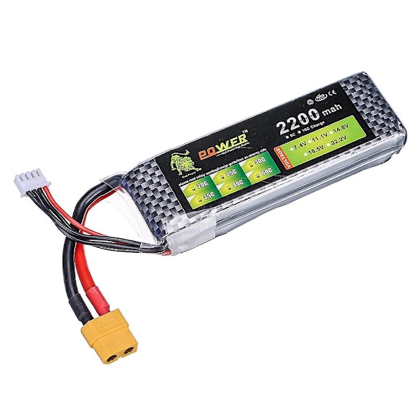 LION Power 7.4V 2200mAh 60C 2S Lipo Batteri XT60 Plugg for RC Bil