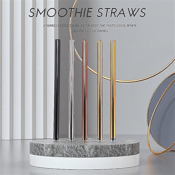 Återanvändbara sugrör - breda sugrör sugrör smoothie bubbelte milkshakes sugrör med rengöringsborste