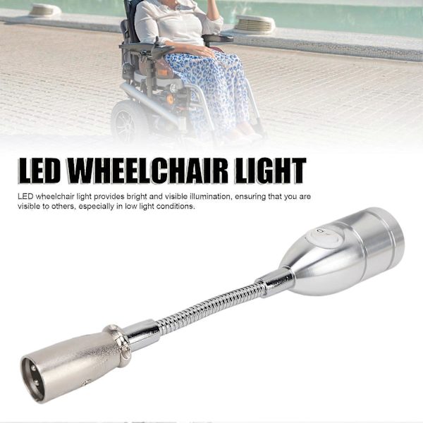 Universal LED Rullestol Lys Justerbar Vinkel 3-Pols XLR Hode Elektrisk Rullestol Lys for Nattebruk