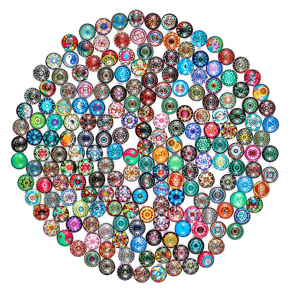 ULTNICE 200 stk 10 mm blandede runde mosaikkfliser Mosaikk kunstforsyninger Glassmosaikkstykker for håndverk smykkeproduksjon (blandet farge)