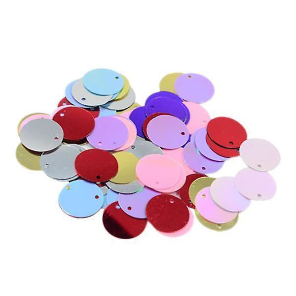 10xdiy Blanke Runde Løse Sekvenser Paillettes Syning Håndværk 16mm Blandet Farve