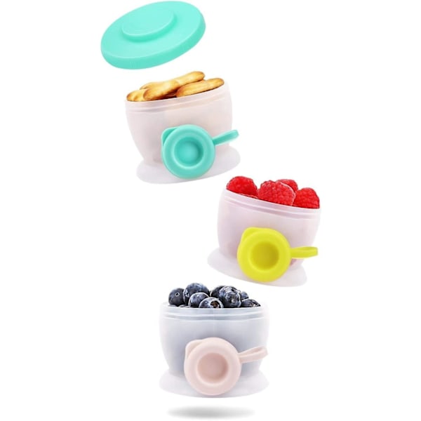 Melkepulverdispenser for spedbarn, sølsikker stabelbar beholder for melkepulver og snacks for reiser, BPA-fri