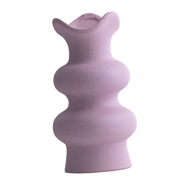 Keramisk Blomster Vase Moderne Enkel Blomster Vase Til Soveværelse Fest Middagsbordet Violet 16cm