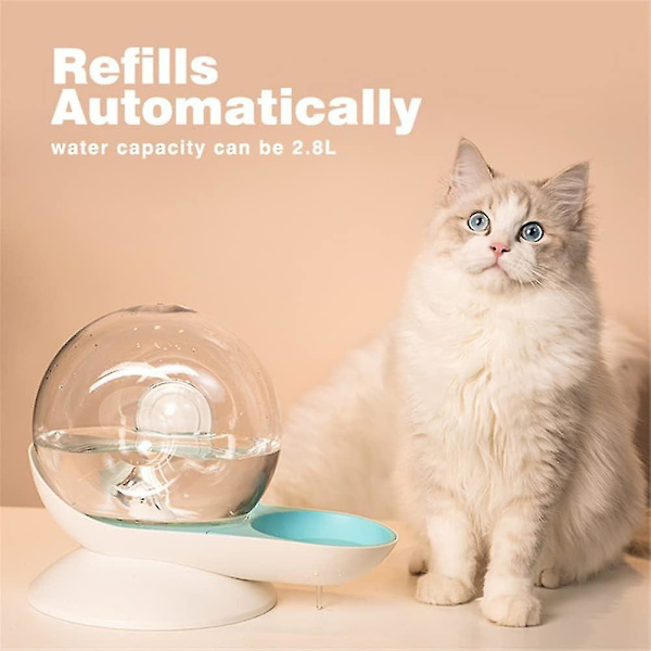 Automatisk Vanddispenser til Hunde og Katte, Snegleformet Pet Gravity Drinker, Transparent Springvandsskål Dispenser til Hunde og Katte, 2.8l TR244