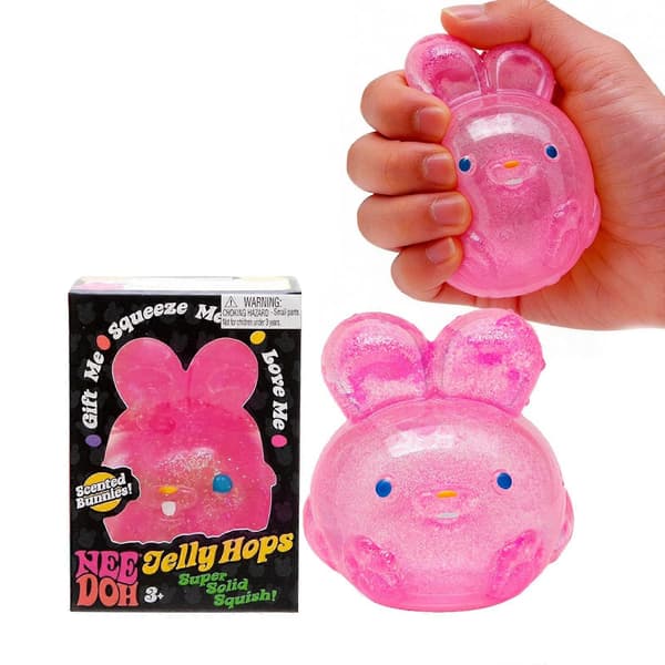 Glitter Pink Påskehare Squishy Stressbold Duftende Gelétekstur, Langsom Rebound Sensorisk Legetøj til Angstlindring
