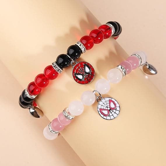 Edderkopp Vennskapsarmbånd, søtt pararmbånd med magnetisk hjerte-design