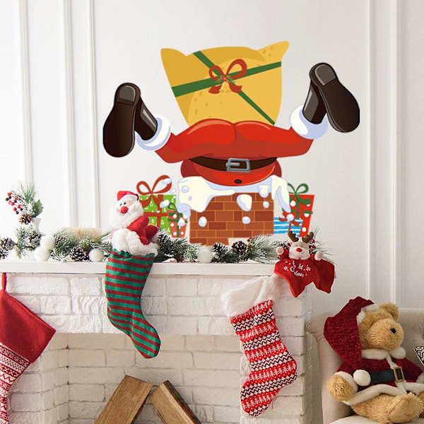 Jultomte Väggdekaler för Julfest Dekoration Sovrum Vardagsrum