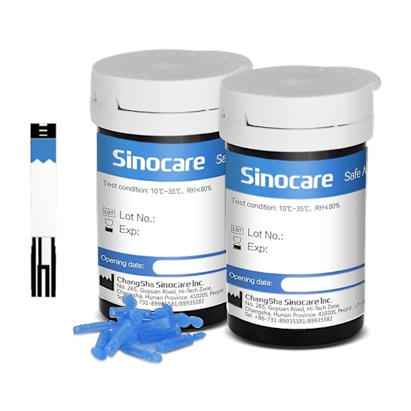 Sinocare Safe AQ Glukose Teststrimler og Lancetter 50 stk.