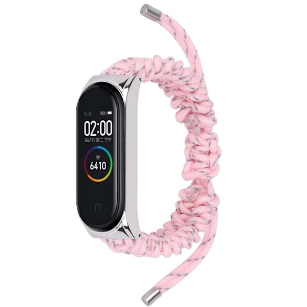 Justerbar snøre Nylonrem Pink til Xiaomi Mi Band 3/4