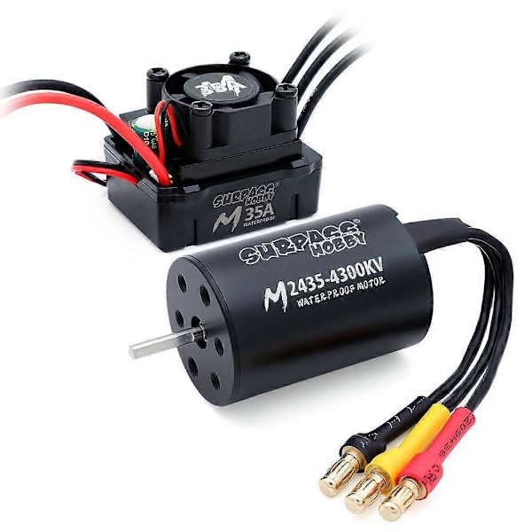 SURPASS-HOBBY M2430/M2435/M2440 Helt Sort Vandtæt Børsteløs Motor M35A Vandtæt ESC Motor og E