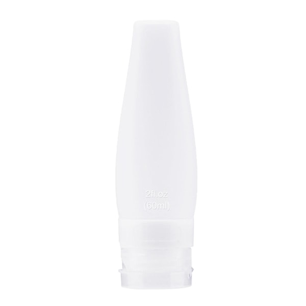 Bärbara påfyllningsbara silikonflaskor Klämbara reseflaskor Behållare qd best White 60ml