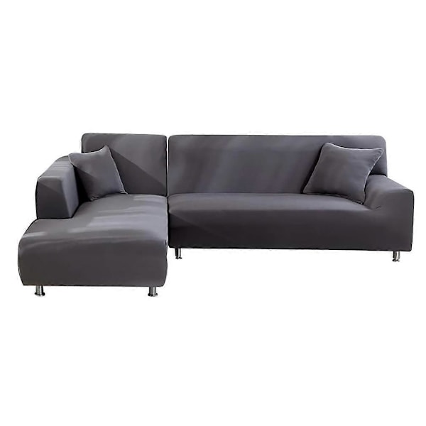 Soffaöverdrag Elastiskt Stretch Soffaöverdrag Set 3-sits för L-formad Soffa (Grå)