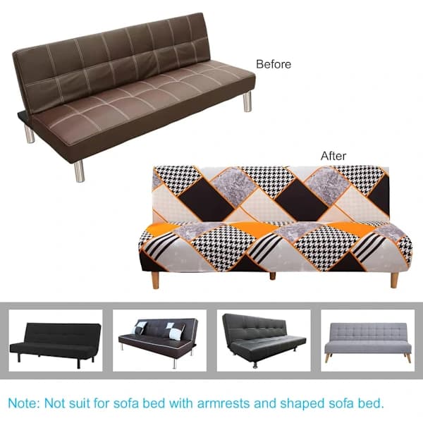 Armlænsløst sofabetræk - Hermes Orange - Sovesofa King Size 190-210