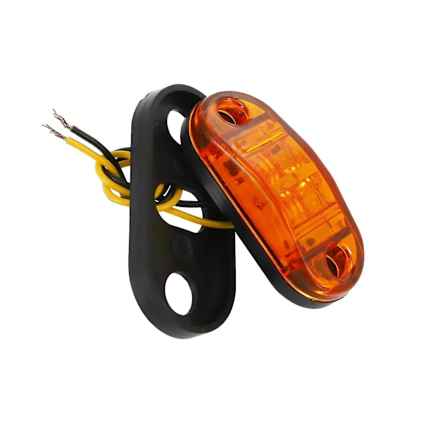 10 st Amber 2 LED Oval Sidomarkering Bakljus för Trailer Bil Lastbil