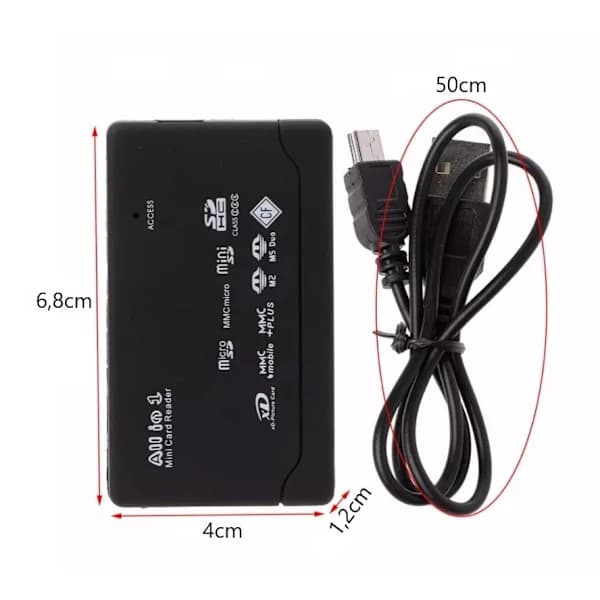 Multikortleser USB 2.0 – Støtte for 150 minnekort